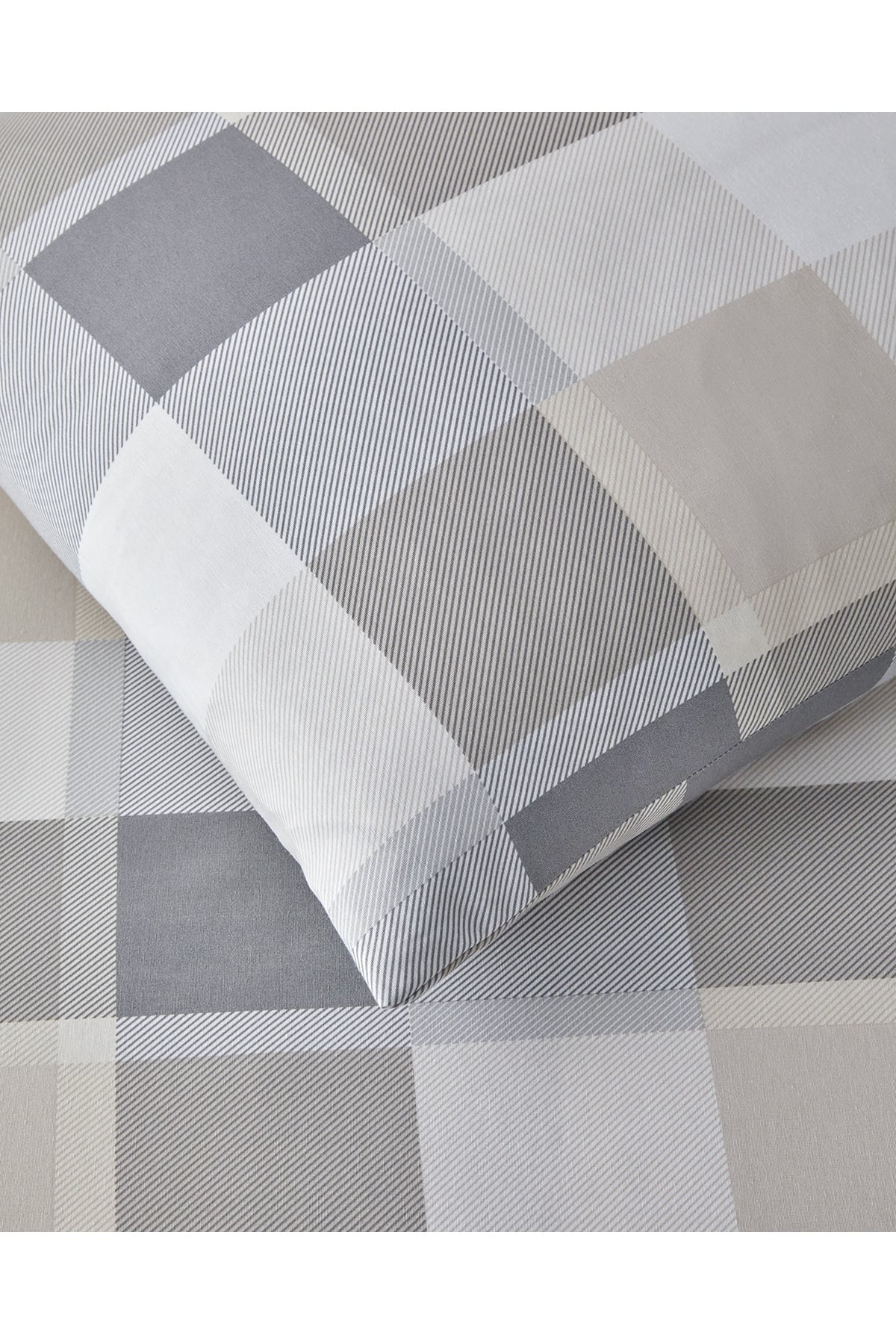 Bold Pattern Kolay Ütülenir Tek Kişilik Nevresim Takımı 160x220 cm Taş Rengi