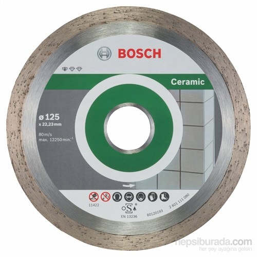 BOSCH - Standard Seri Seramik İçin Elmas Kesme Diski - 9+1 Set - 125 X 22,23 X 1,6 X 7 Mm