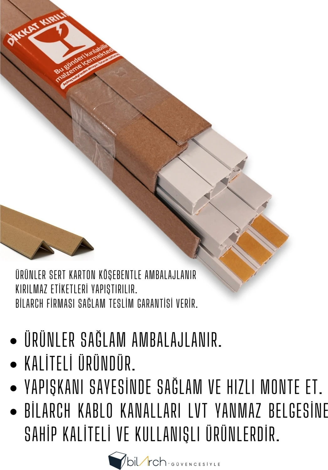 Kablo Kanalı Kaliteli Sağlam Ambalaj 1 Metre (Tüm Boyutlar) Yapışkanlı