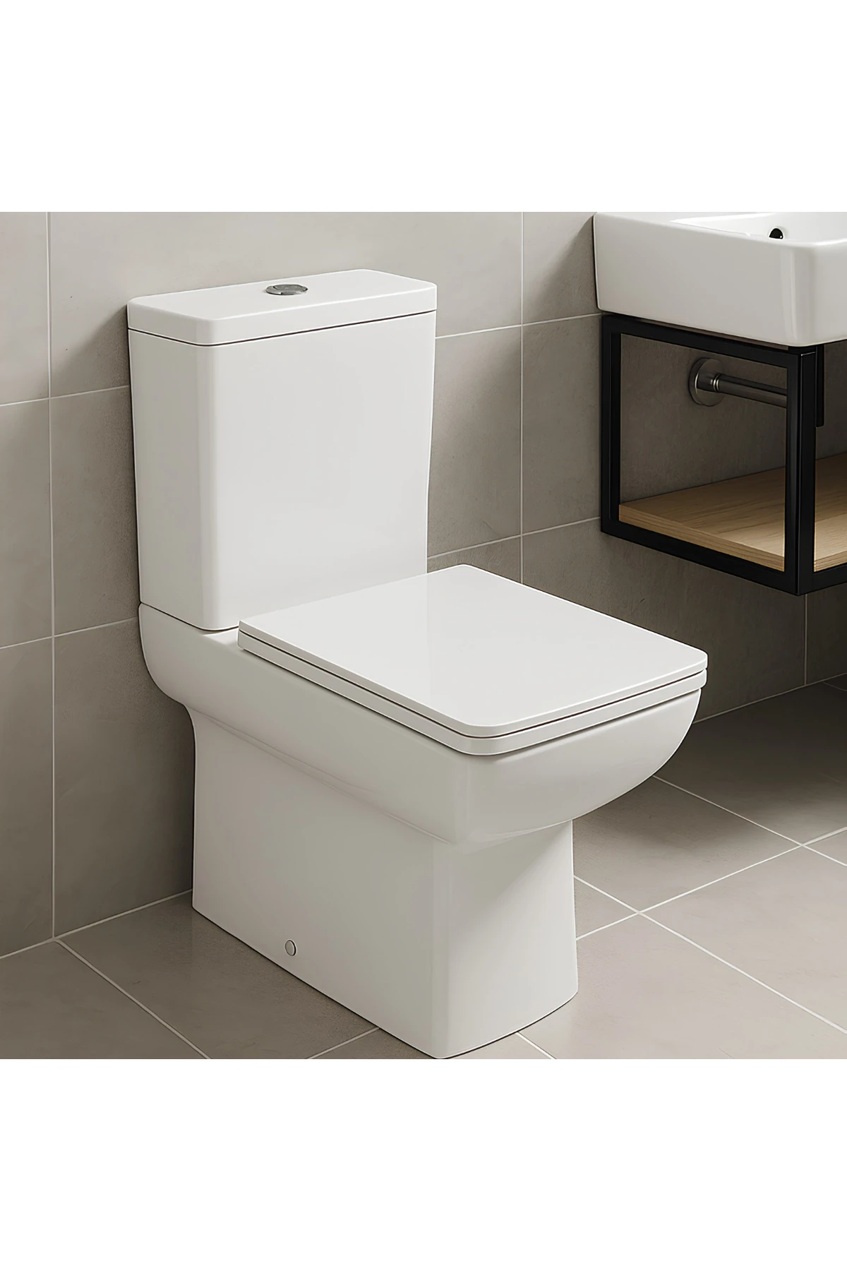 Power Duvara Sıfır Klozet Takım POW.K022,Power Duroplast Yavaş Kapak