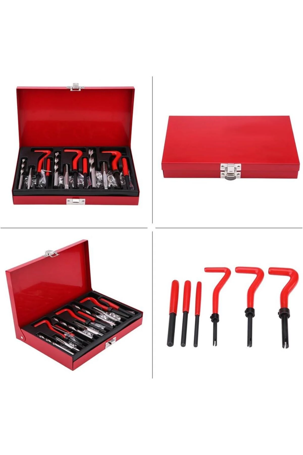 88 Parça Diş Açma Helicoil Vida Tamir Onarım Seti M6 M8 M10 Profesyonel 1. Kalite