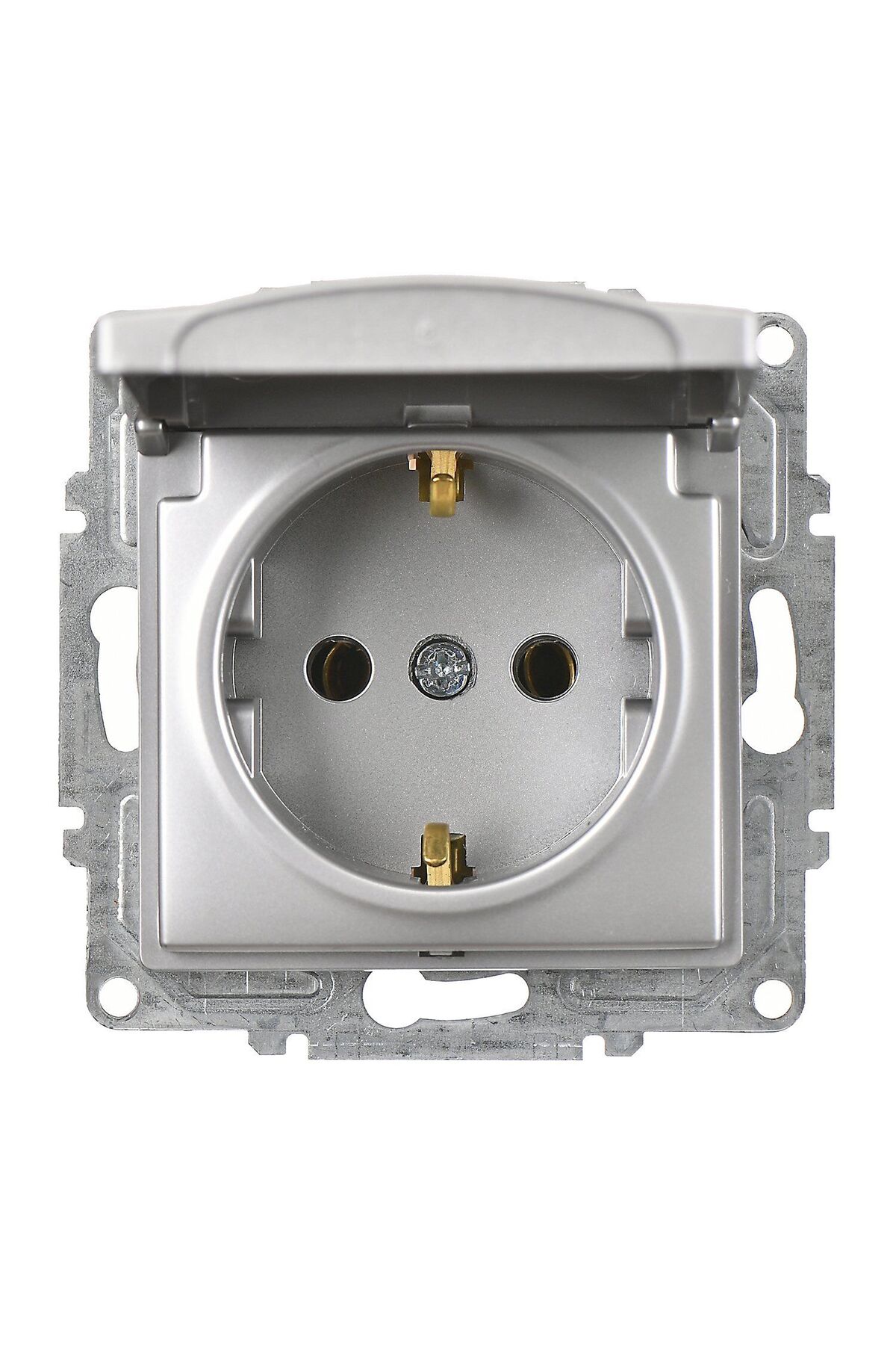 Visage Gümüş Kapaklı Topraklı Priz Mekanizma