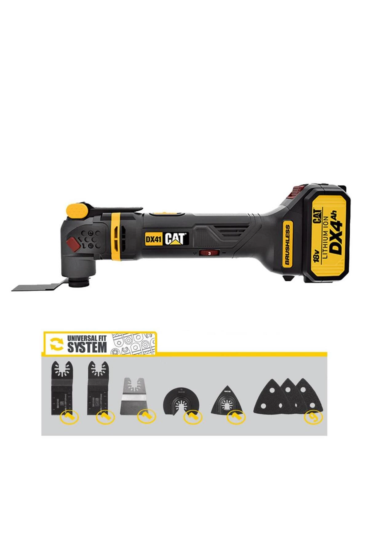 DX41 18Volt/4.0Ah Li-ion Tek Akülü Kömürsüz Profesyonel Çok Amaçlı Devir Ayarlı Raspalama+14 Ade