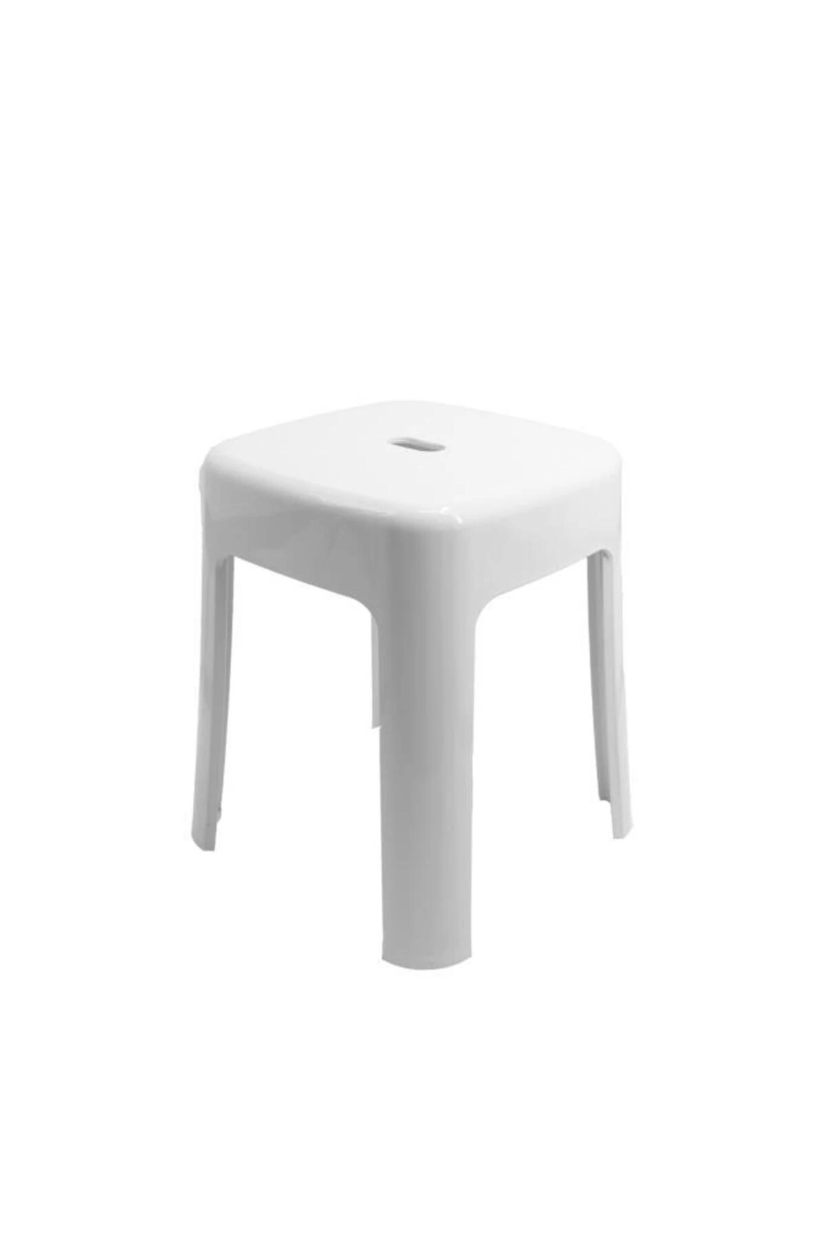 Tabure Sağlam Plastik Kırılmaya Dayanıklı Bahçe, Balkon ,Banyo Beyaz