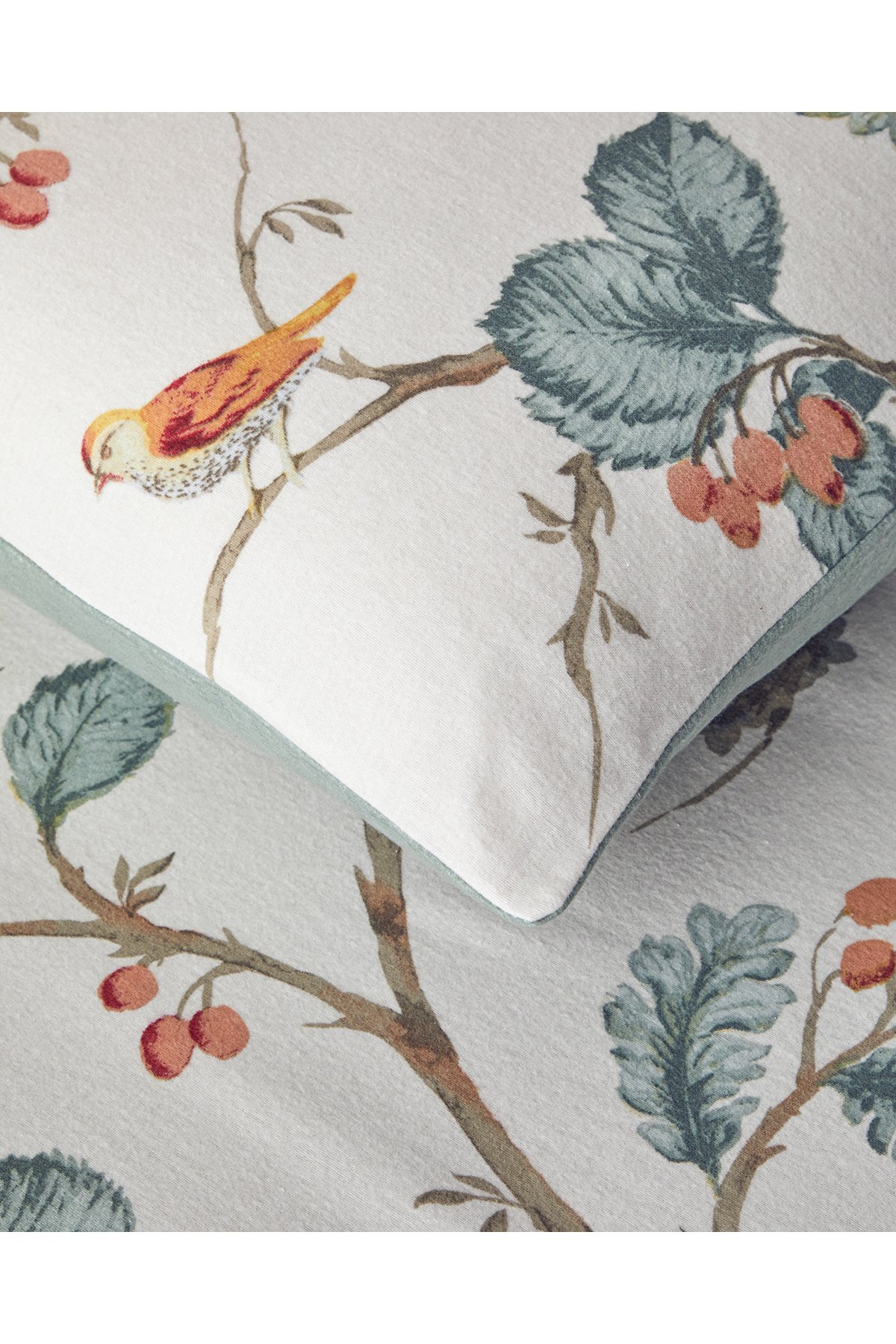 Birds Symphony Flanel Çift Taraflı Çift Kişilik Nevresim Takımı 200x220 cm Bej