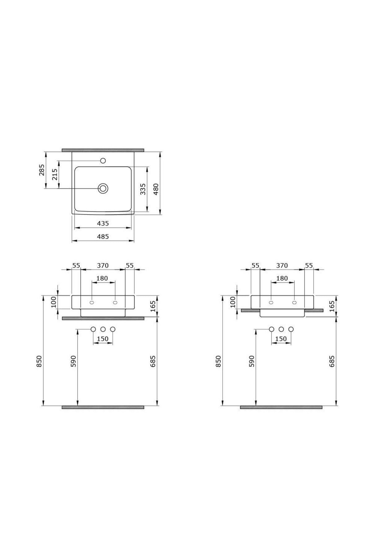 Scala 48 Cm Parlak Beyaz Tezgah Üstü Lavabo 1076-001-0126