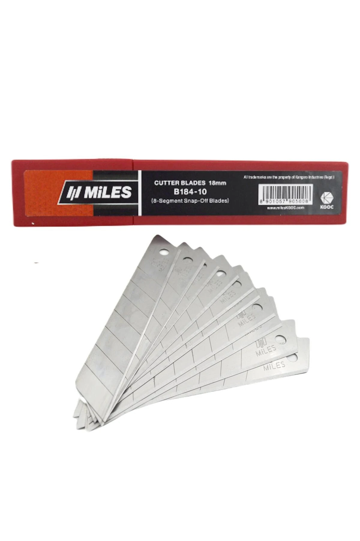 Miles Geniş Maket Bıçağı Yedeği 18 mm 10 lu 10 Tüp(100 Adet) B184-10