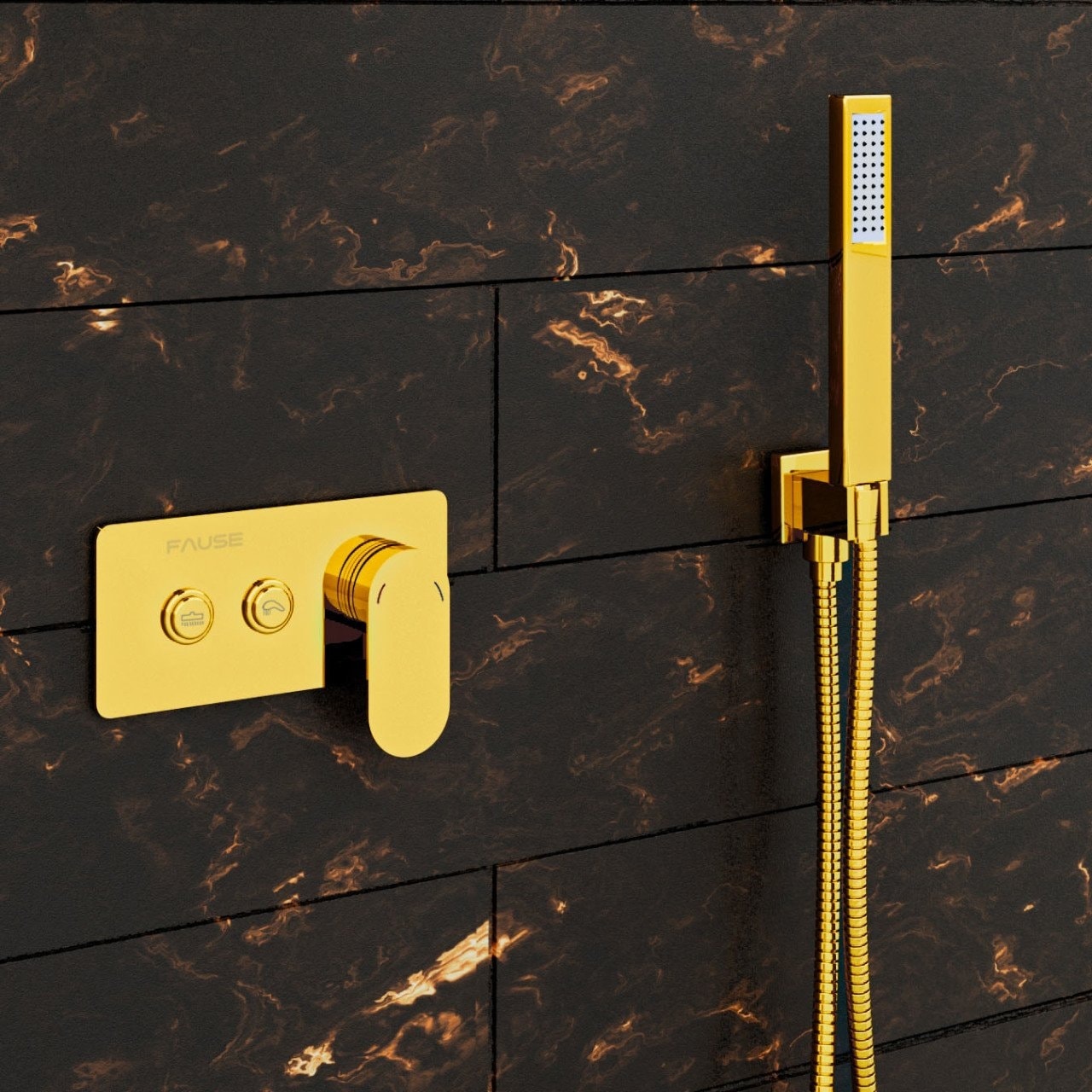 Ankastre Comfort Panel Yağmur Duş Seti Altın Gold FAU108-G