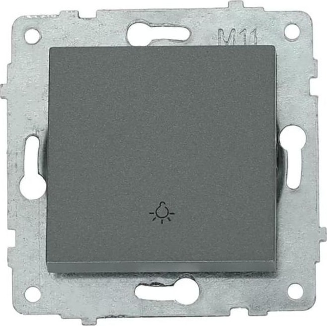 12 Adet  Grano Füme Zil Anahtarı Light Çerçevesizdir