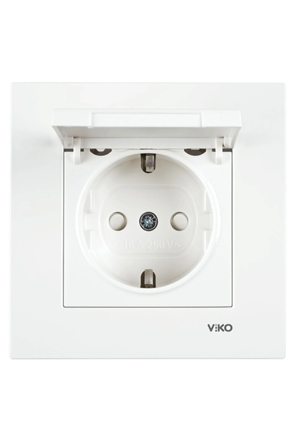 Karre - Kapaklı Topraklı Priz Çocuk Korumalı Mekanizma-kapak-çerçeve