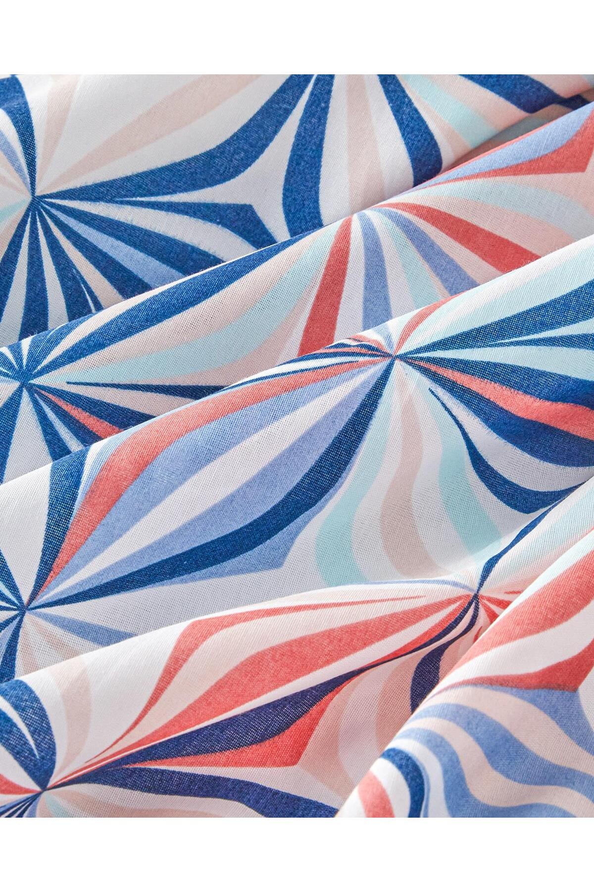 Vivid Lines Kolay Ütülenir Çift Kişilik Nevresim Takımı Mavi