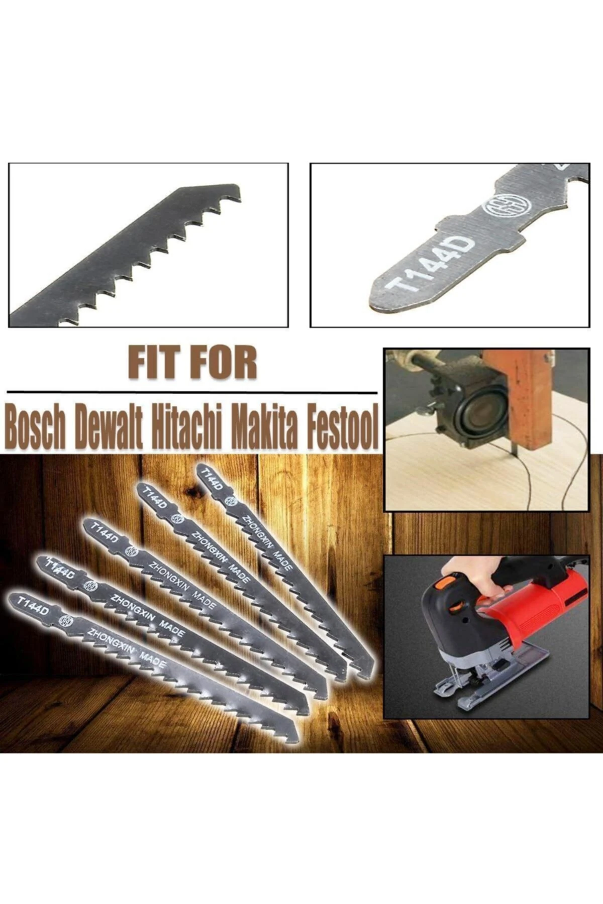 T144d Pvc Ahşap Kesme Dekopaj Testere Ucu 5 Parça Sunta Mdf Kesim Dekupaj Testere Uç Seti