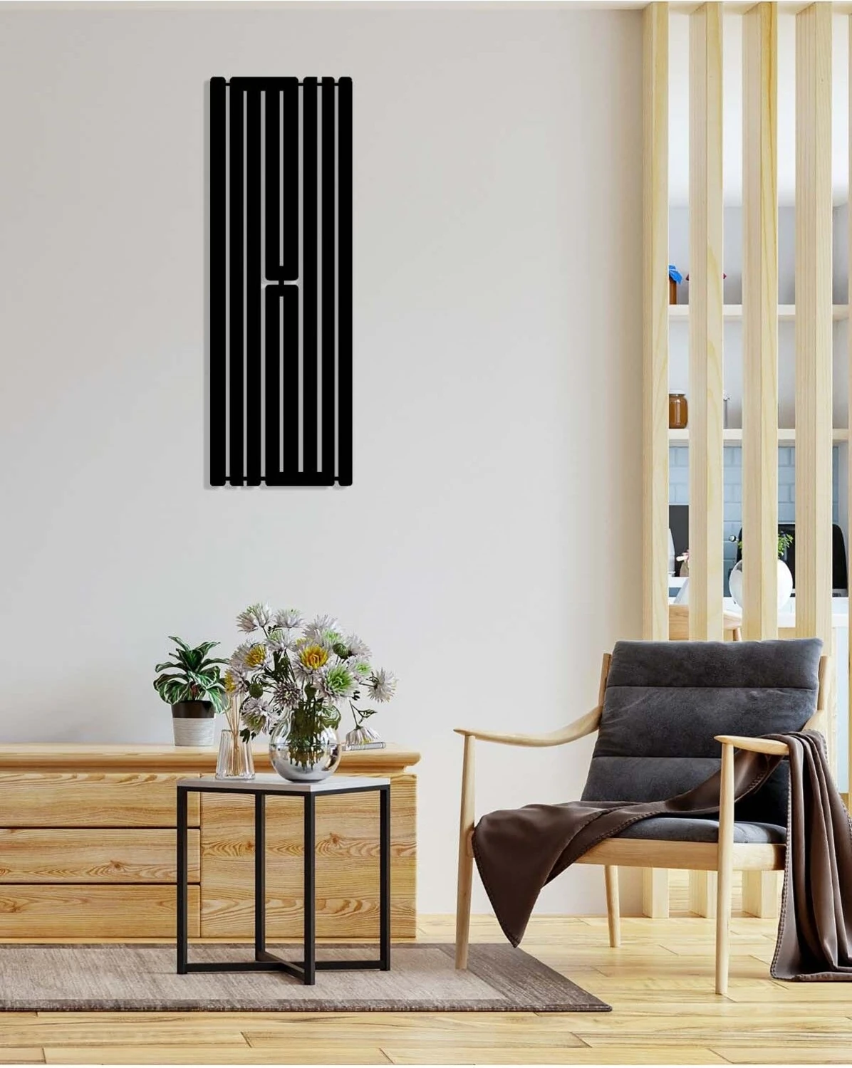 -Allah Islami Metal Tablo - Islami Ev Dekorasyonu - Dini Duvar Tabloları - 100 X 35 - Cm - Sıyah-Islm-114