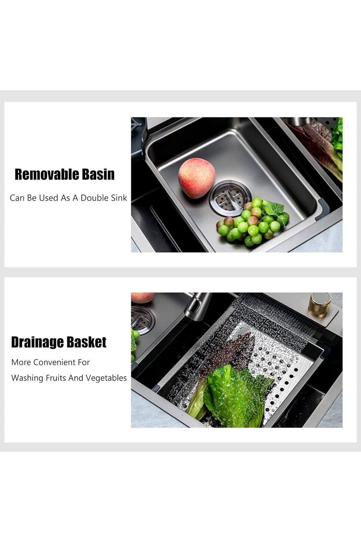 Dijital Akıllı Eviye Seti Pencere Önü Katlanır Yeni Model Antrasiti 7 Fonksiyon Ithal 7 Yıl Garanti