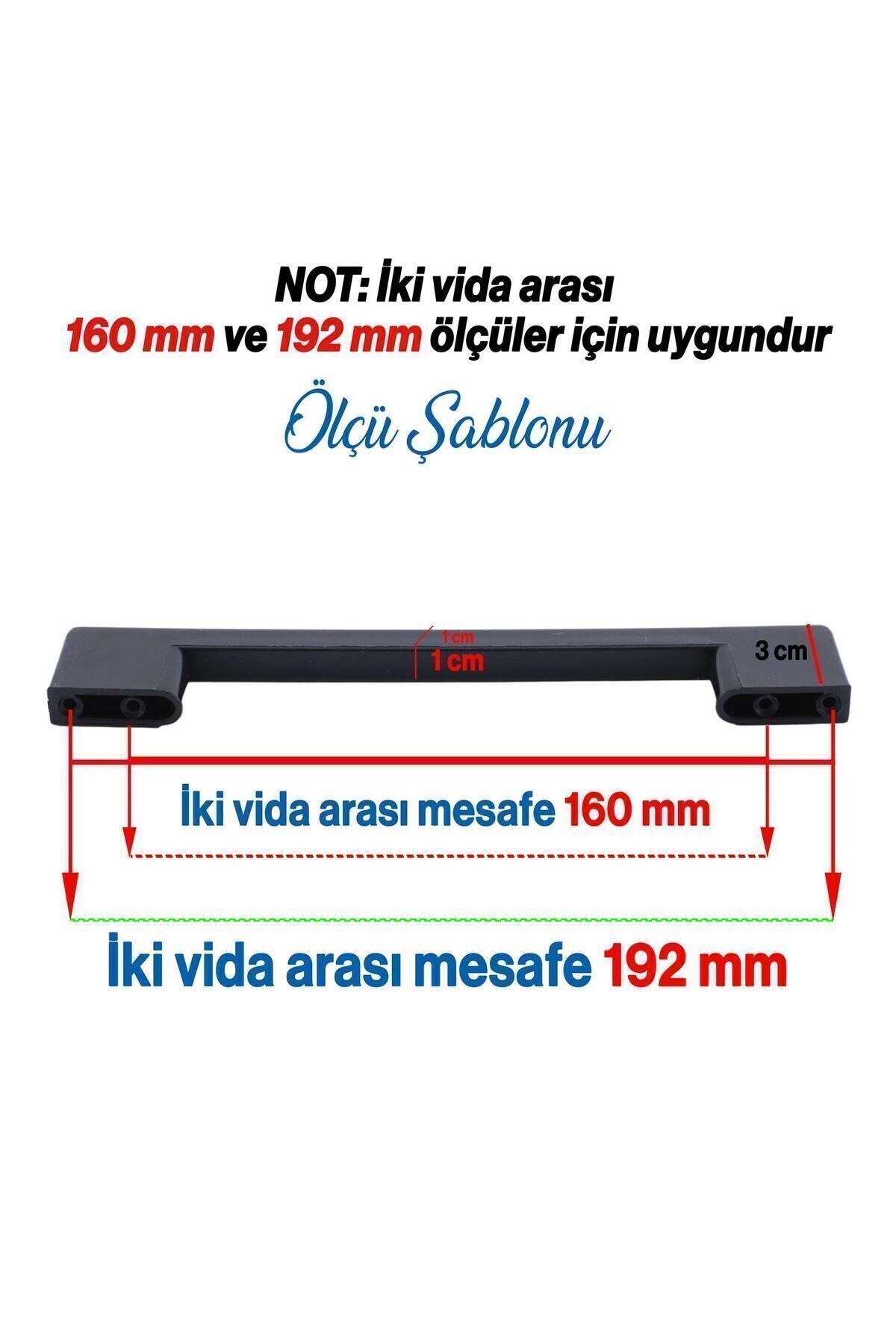 BADEM10 (SERT PLASTİK) Köprü 192 Mm Siyah Mobilya Mutfak Çekmece Dolabı Dolap Kulpu Kulbu Kulpları 10 Adet