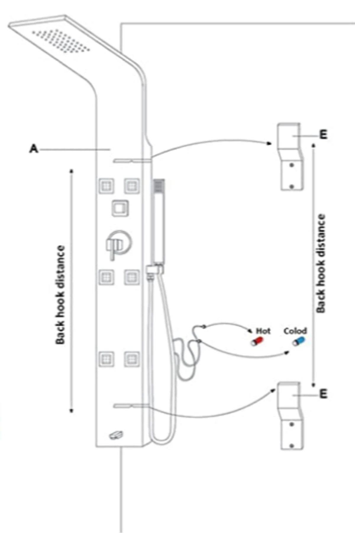 Sam Aras Siyah Duş Paneli, Robot Duş, Masajlı Duş Sistemi , Siyah Duş Kolonu,