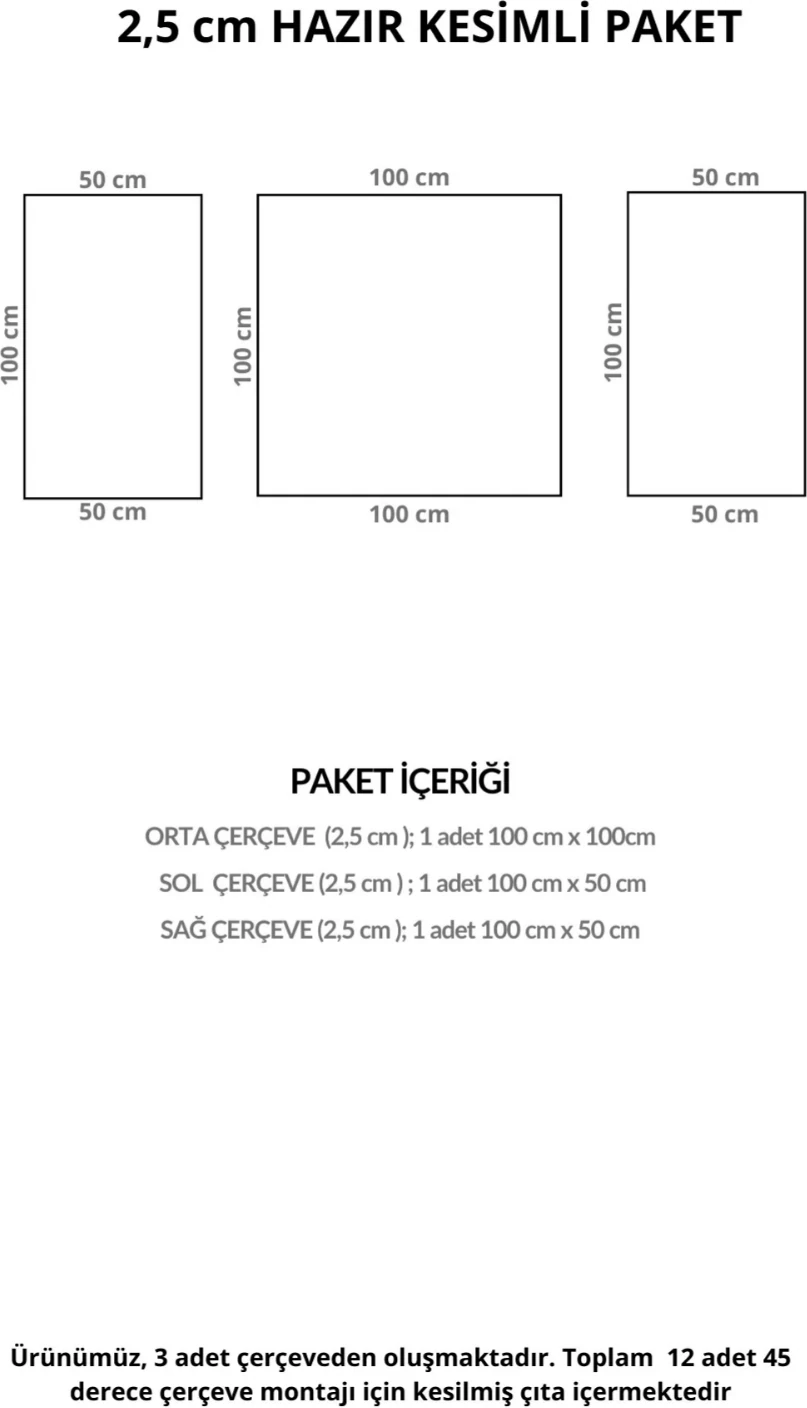 Dekoratif Boyanabilir Montaja Hazır 2,5cm Modern ve Şık Duvar Çıtası Tasarımı