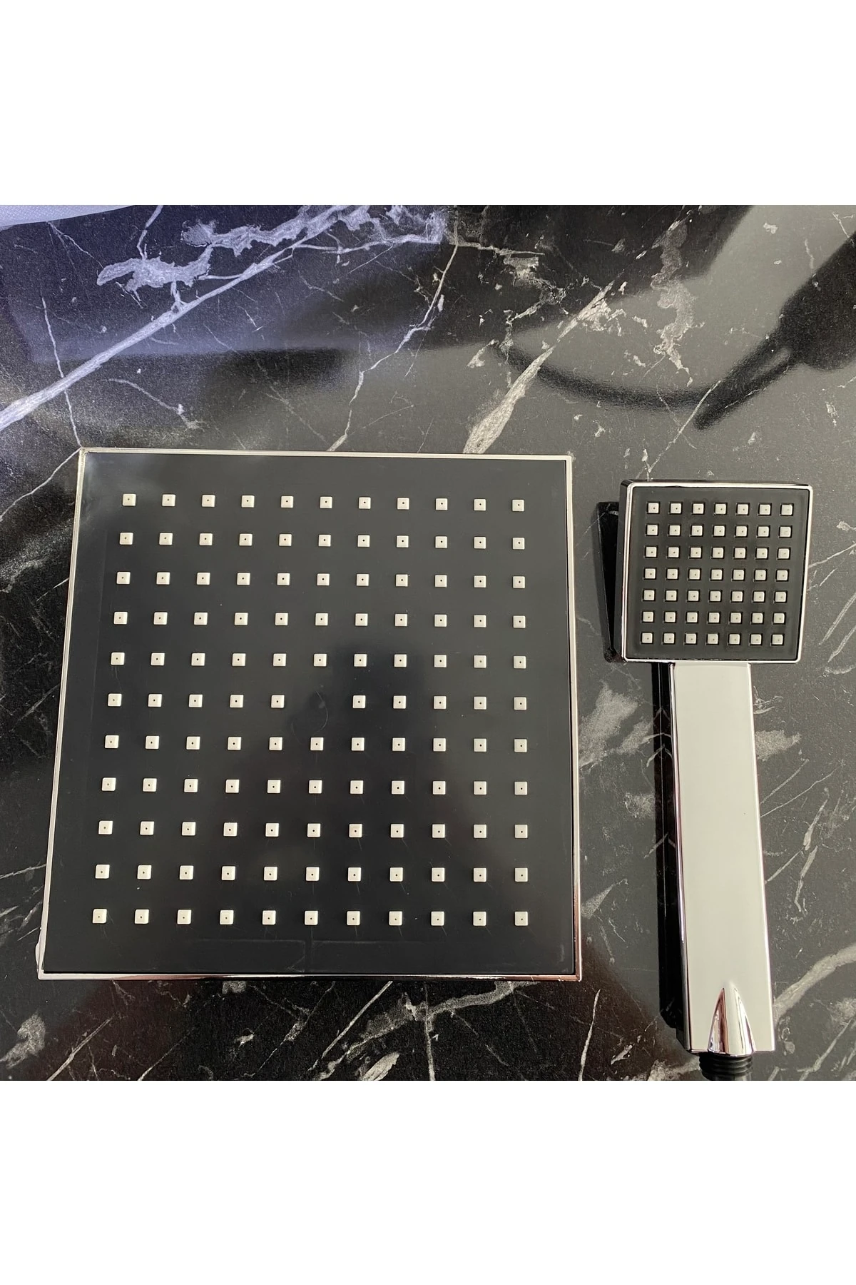 Duş Sistemi Tepe Yağmurlama Robot Duş Seti 5 Yıl Garantili Kare Tasarım