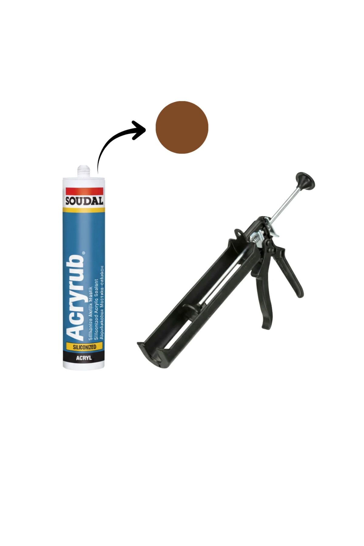 Acryrub Silikonize Mastik 500 Gr Altinmeşe + Si̇li̇kon Tabancasi