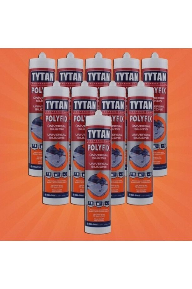 Tyttan Polyfıx Üniversal Şeffaf Silikon 280 Gr Pencere, Kapı, Duşakabin, Mutfak Mermeri. (10 Adet.)