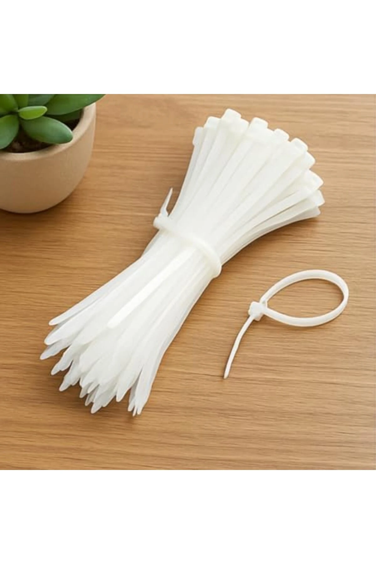 trendyvision Kelepçe Seti Beyaz 100 Adet 15 cm - Naylon Kablo Bağı 150 mm (3,6 mm Kalınlık) buyflick