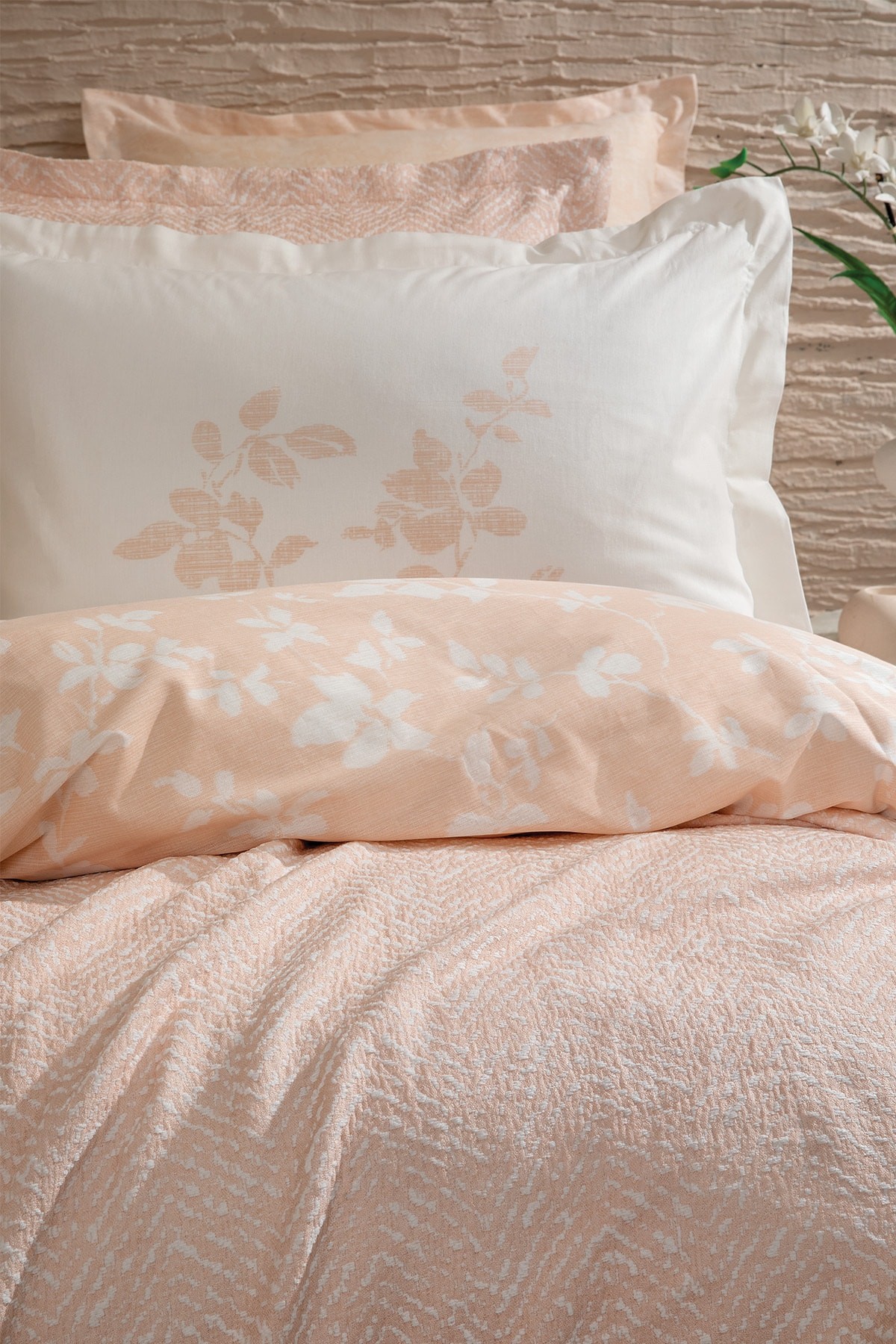 Etta Çift Kişilik Fall Winter Çeyiz Seti 8 Parça - Pudra