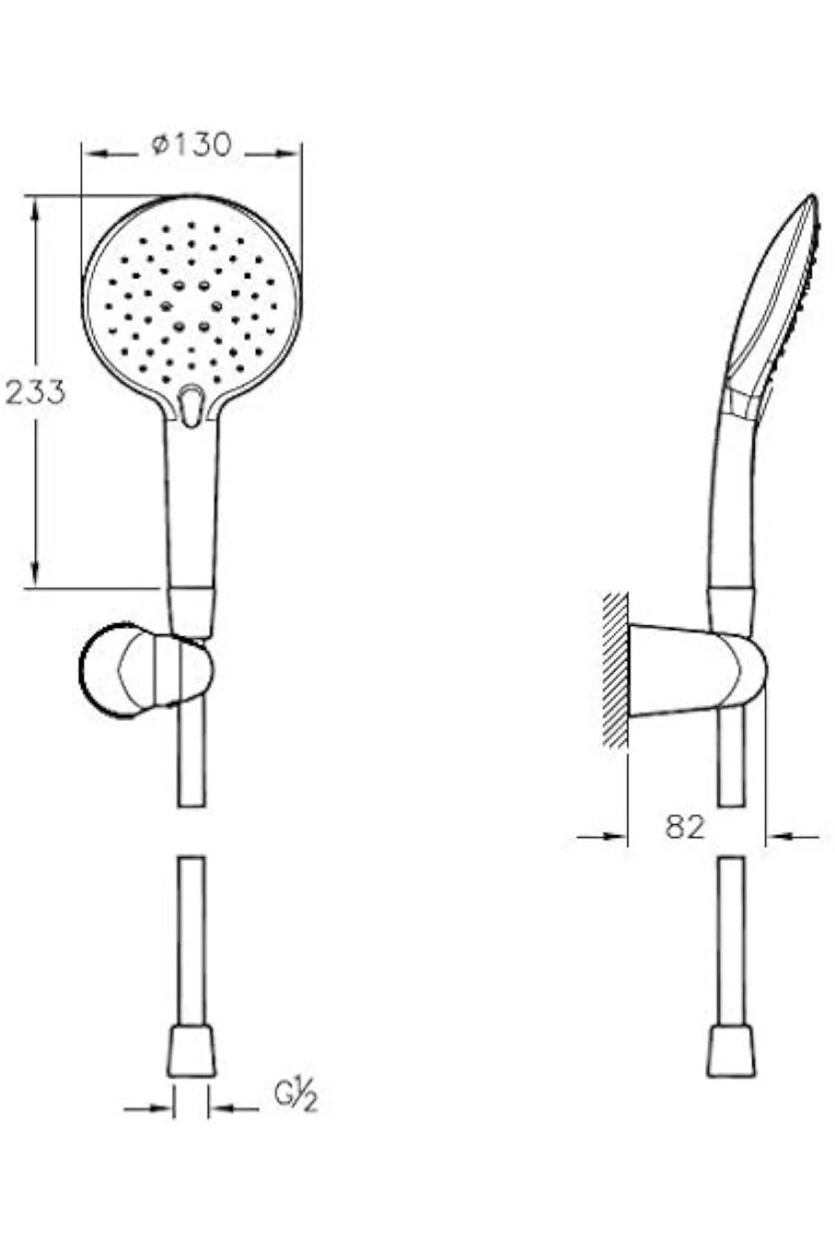 Shine Round El Duşu Takımı Krom