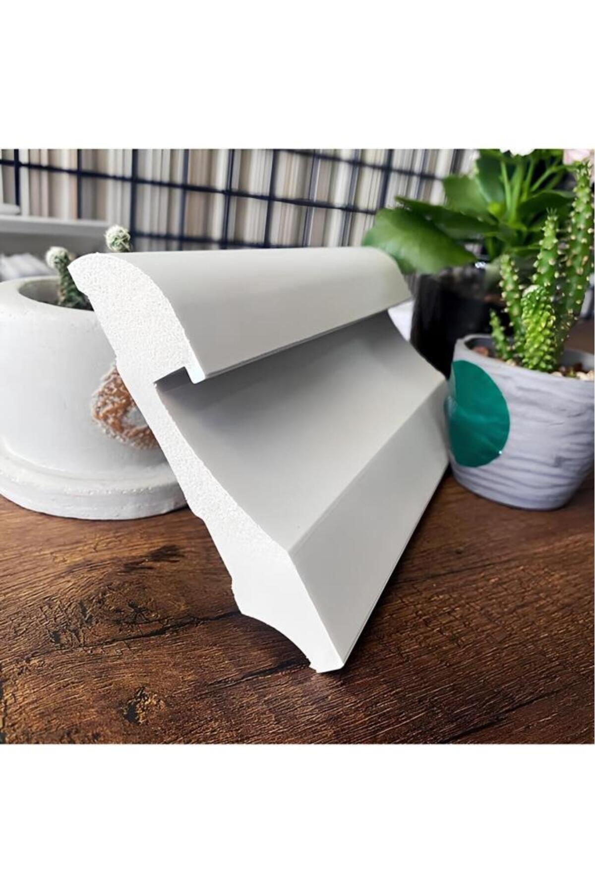 16 Adet 11,5cmx240cm 38 Metre Polimer Beyaz Ledli Süpürgelik Salon Ev ...