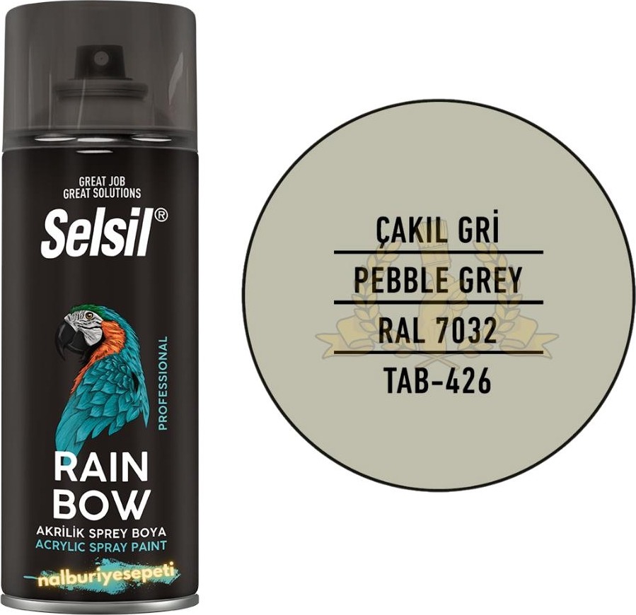 Rainbow Akrilik Sprey Boya Çakıl Gri 400 Ml. - RAL7032
