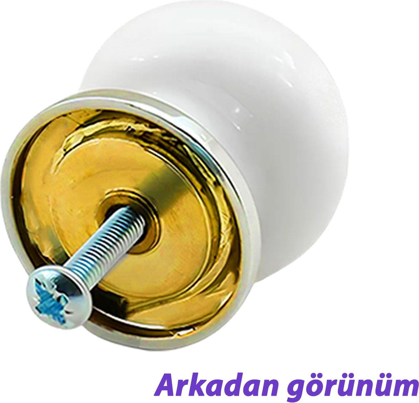 15 Adet Pembe Beyaz Ortanca Çiçek Desenli Altın Tablalı Polimer Düğme Kulp Mobilya Mutfak Dolabı Çekmece Kulpları