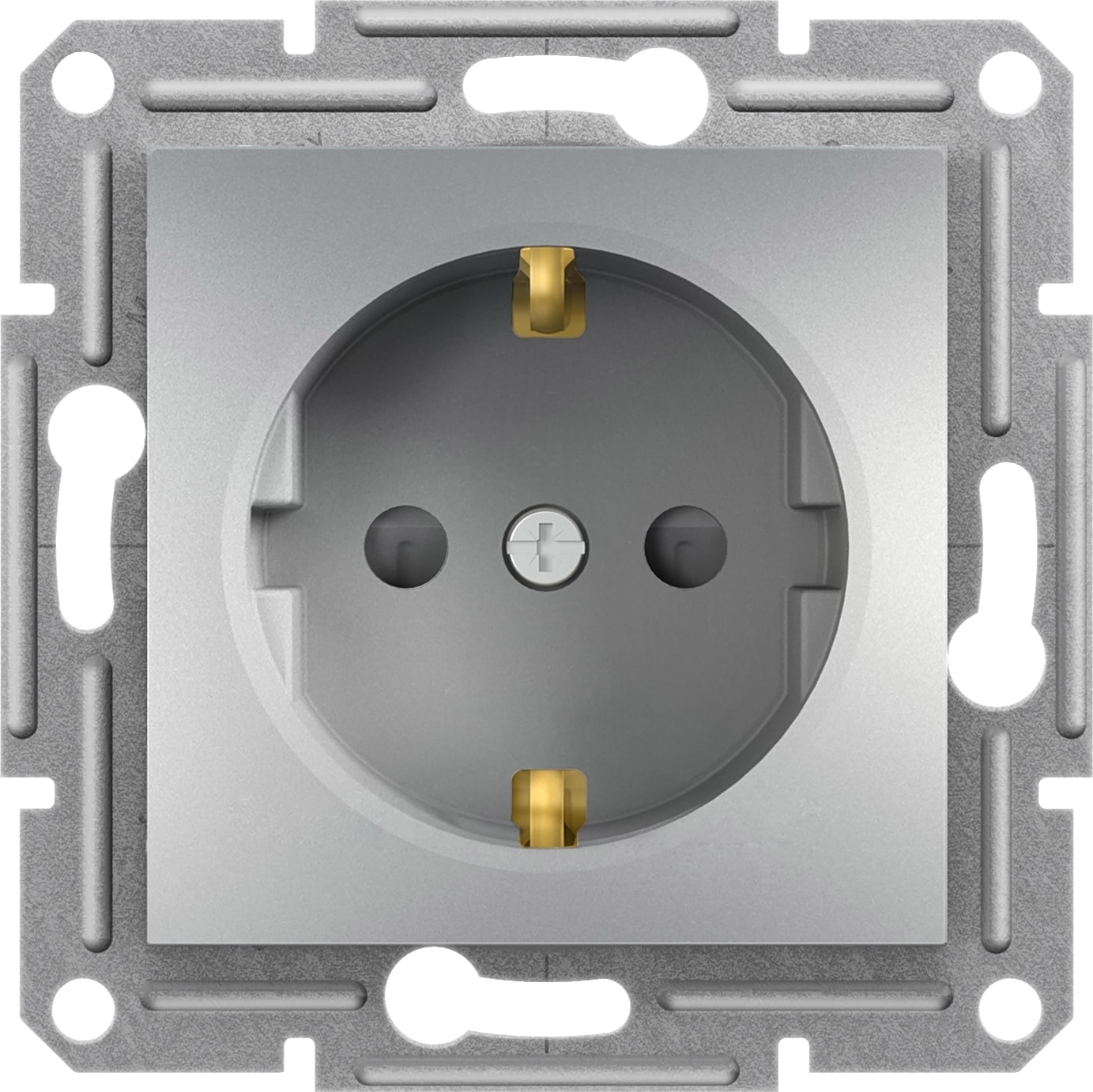 Schneider Asfora Plus- Çocuk Korumalı Topraklı Priz, Çerçevesiz, Alüminyum EPH2900261