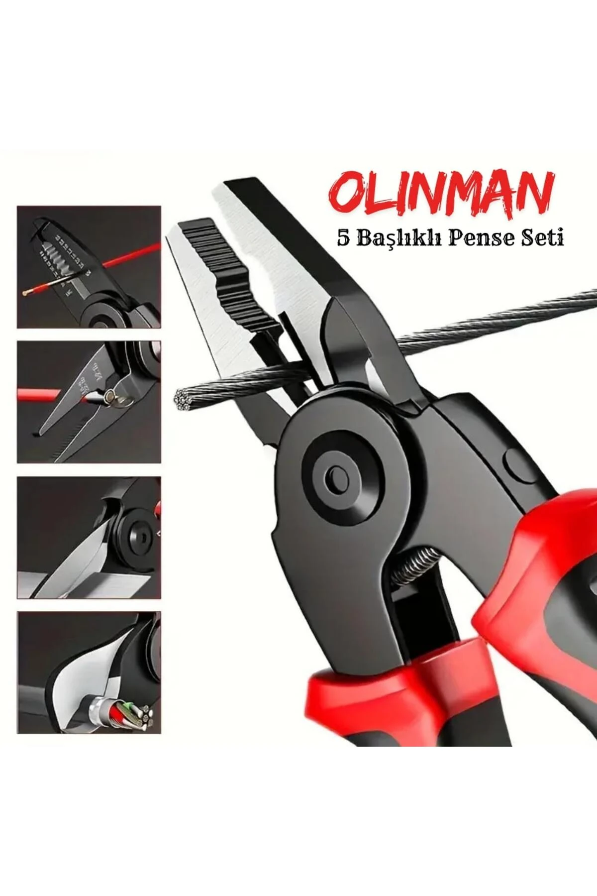 5 Başlıklı Profesyonel Pense Seti – Çok Amaçlı & Dayanıklı