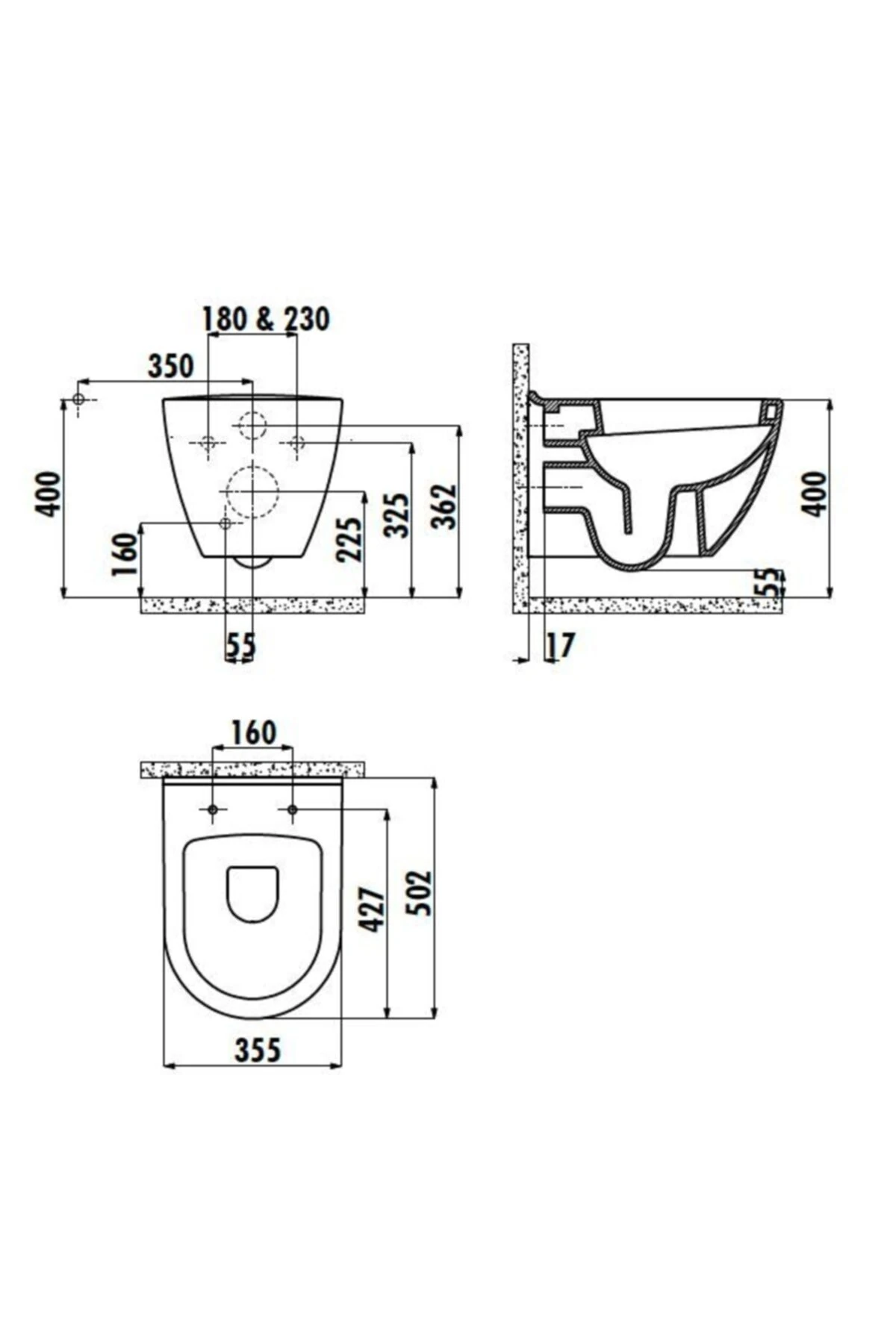 Tp325 Asma Klozet Ve Yavaş Kapanır Klozet Kapağı