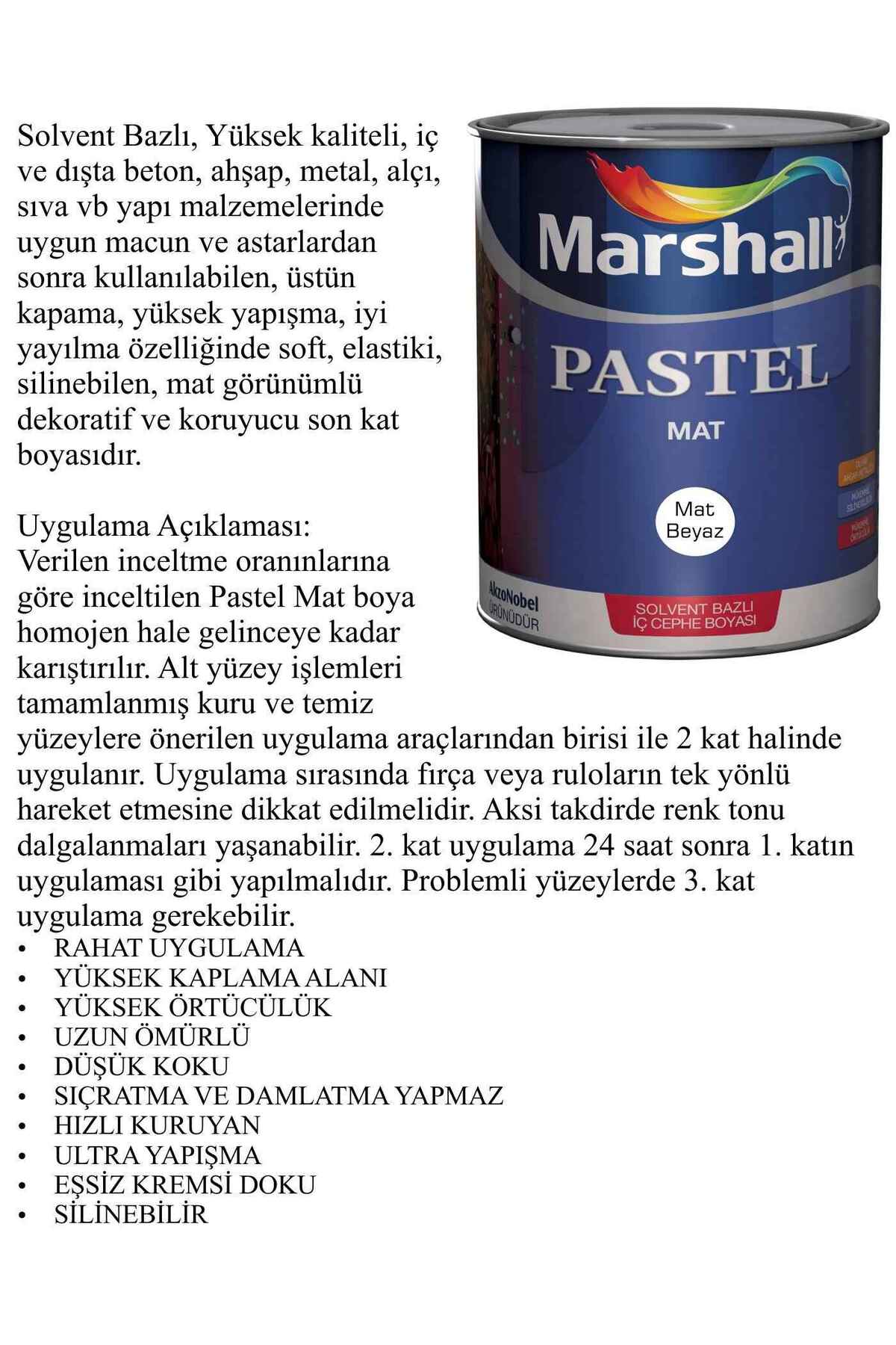 Pastel Mat Ahşap-metal-duvar Boyası Beyaz 0.75lt=1kg-tam Silinebilir-saten Dokulu