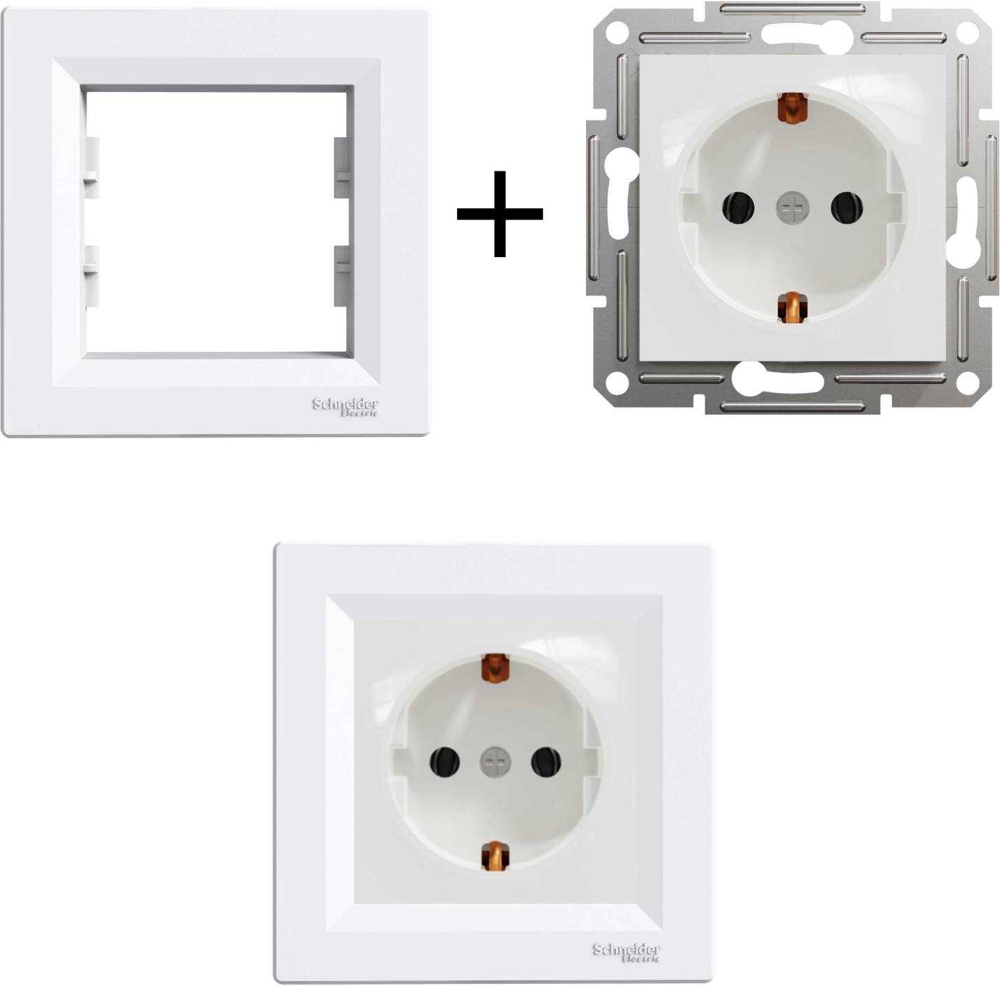 EPH2900121 -  Asfora Topraklı Priz – Beyaz - Çerçeveli