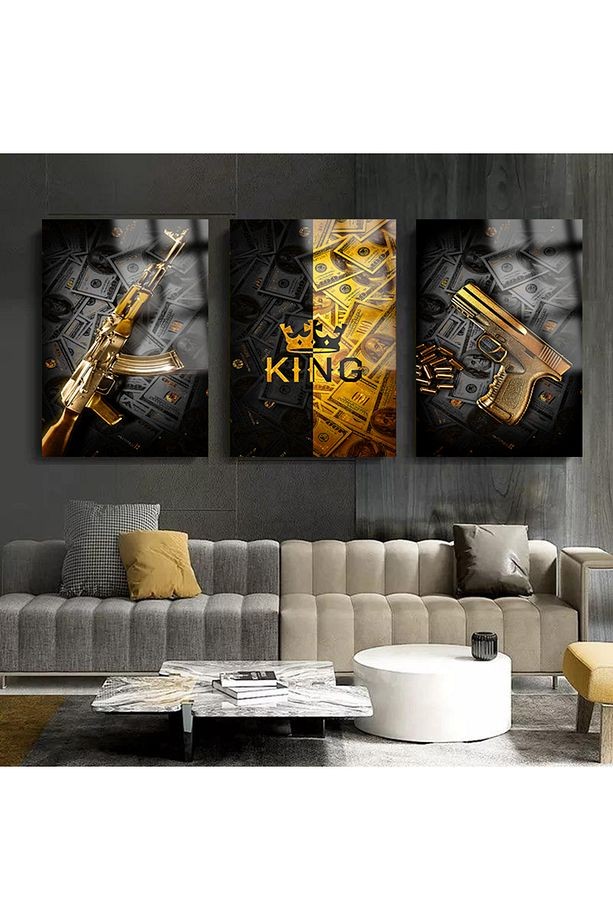 GOLD DETAYLI TASARIM SET TABLO 3 ADET CAM TABLO EV HEDİYESİ KIRILMAZ LÜKS MODERN CAM TABLO