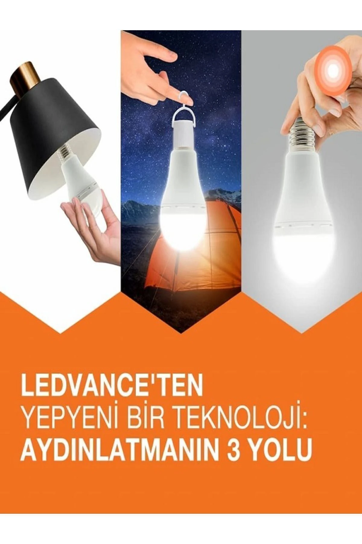 ŞARJLI LEDLAMBA 8W SARI IŞIK