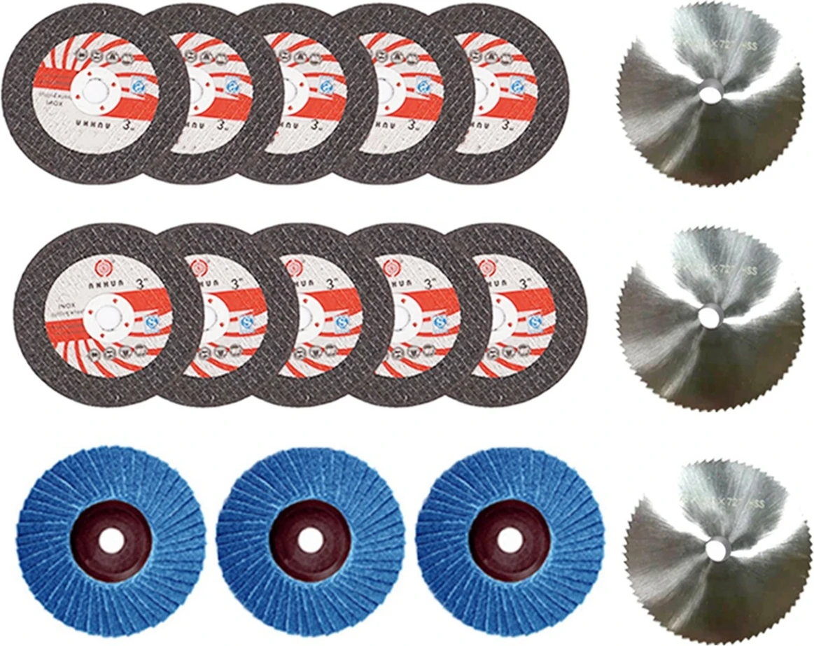 16 Adet 75X10MM Açı Taşlama Çark Seti Ahşap Metal Kesme Diski Hss Karbür Parlatma Levha 12V Mini Açı Öğütücü (Yurt Dışından)