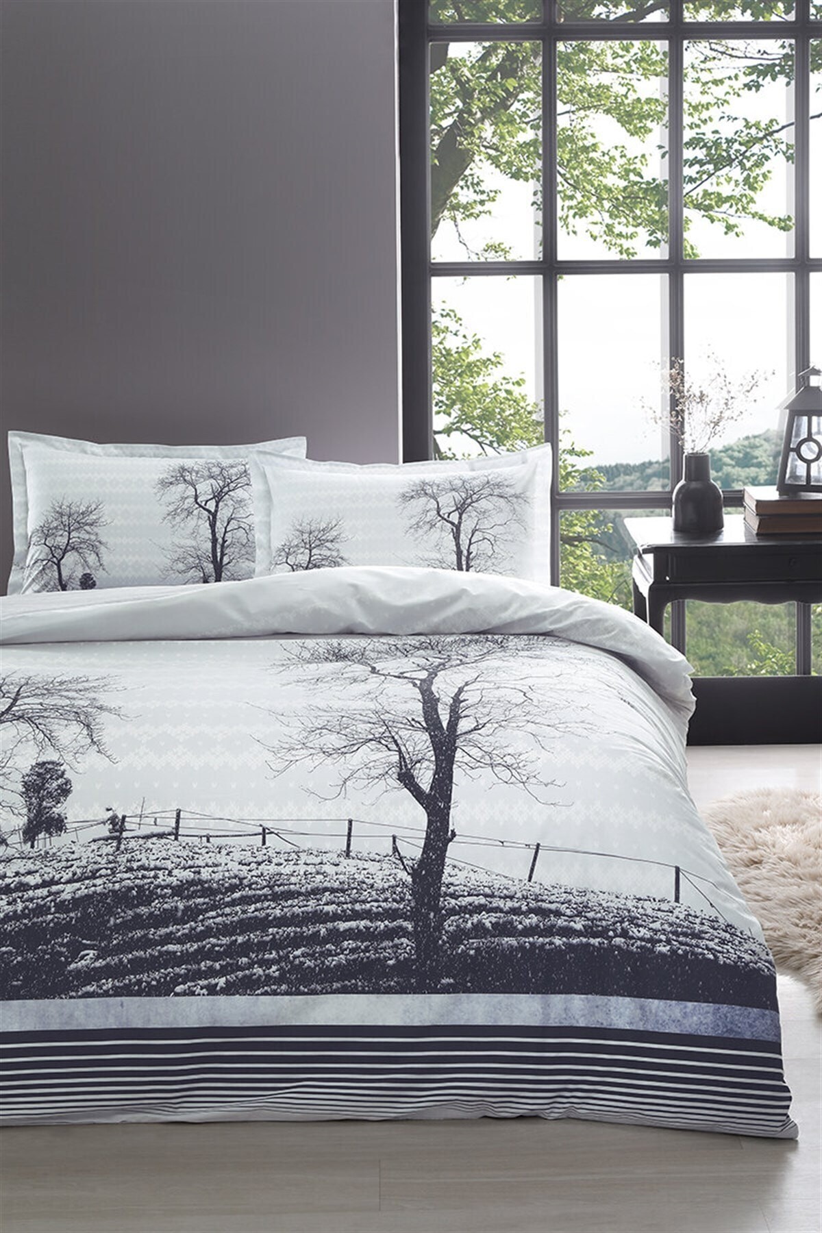Çift Kişilik Nevresim Takımı Woods Mor