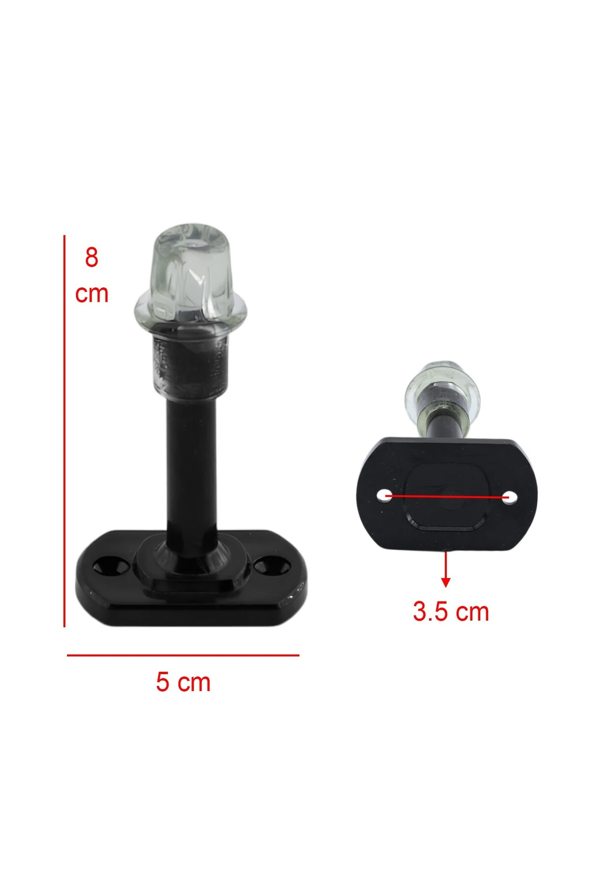 Parlak Siyah Plastik Kapı Pencere  Tampon 8 CM Vidalı Duvar Koruyucu Silikon Stoper 1 Adet