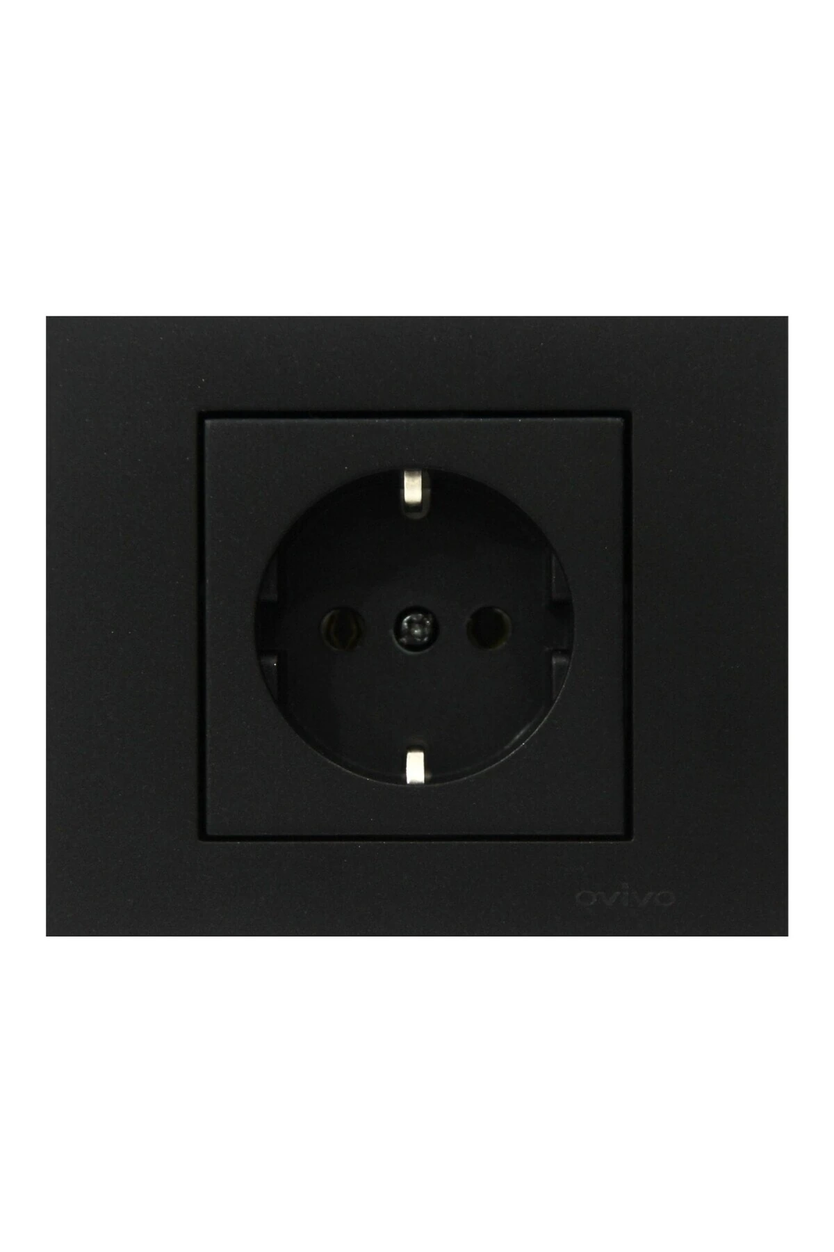 Siyah Topraklı Priz Çerçeveli Siyah Grano