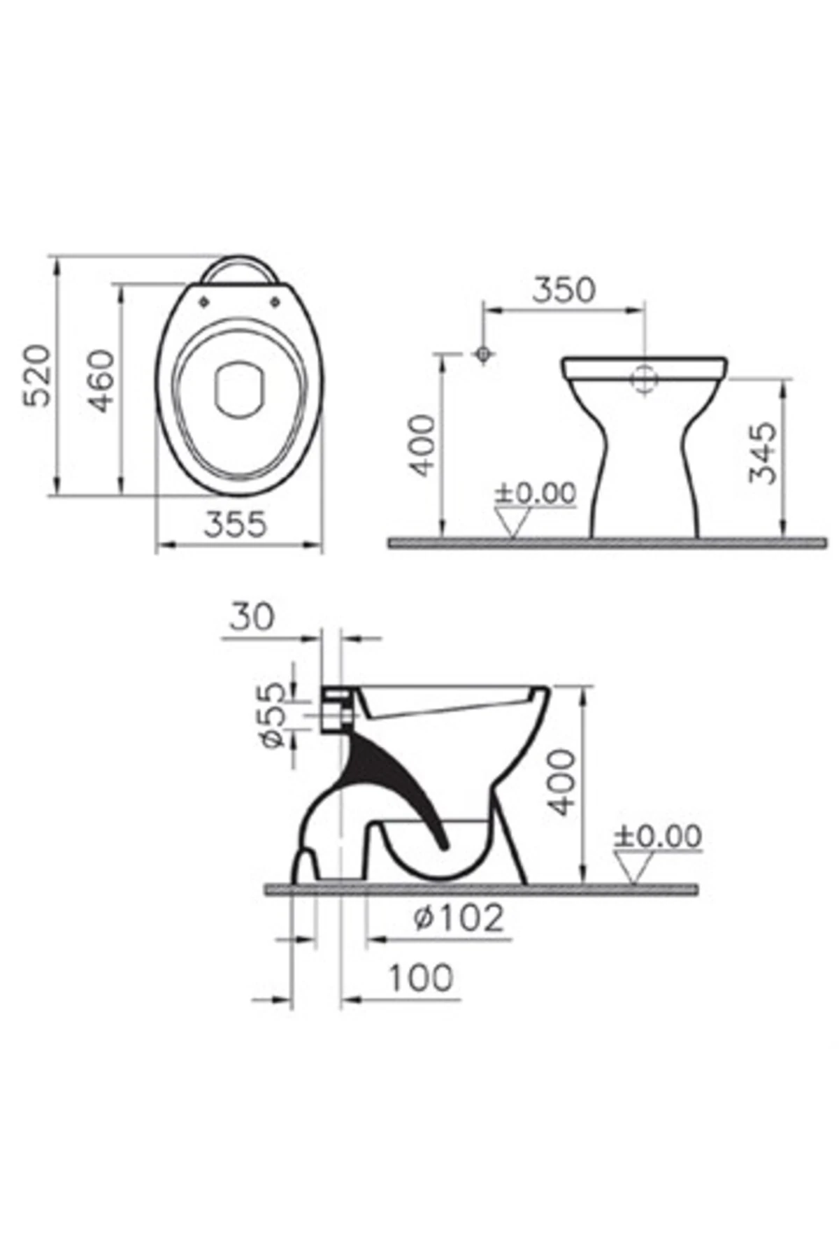 Tek Klozet Beyaz 2534L003-0089