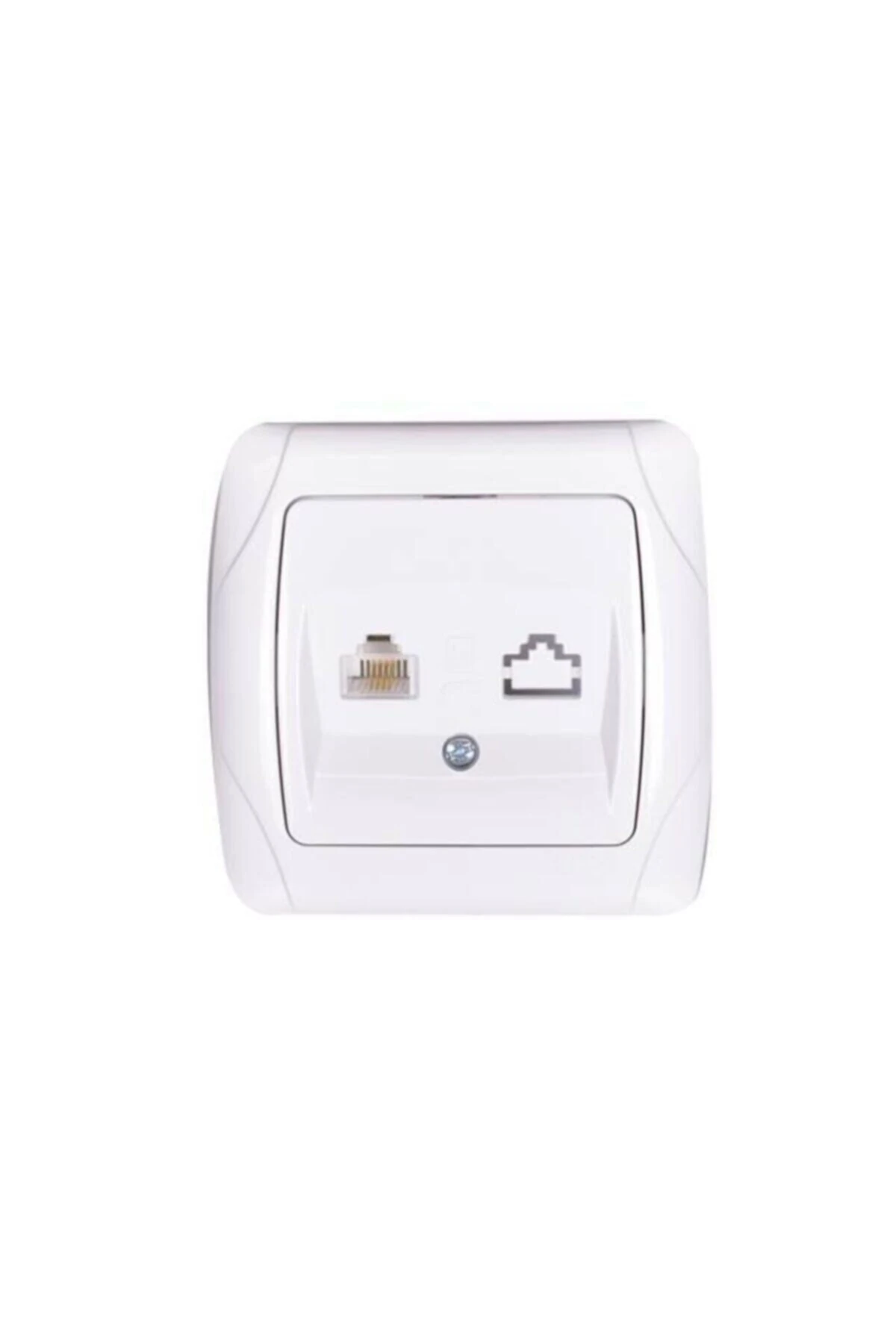 Carmen Beyaz Tekli Nümeris Çerçeve Dahil Telefon Prizi