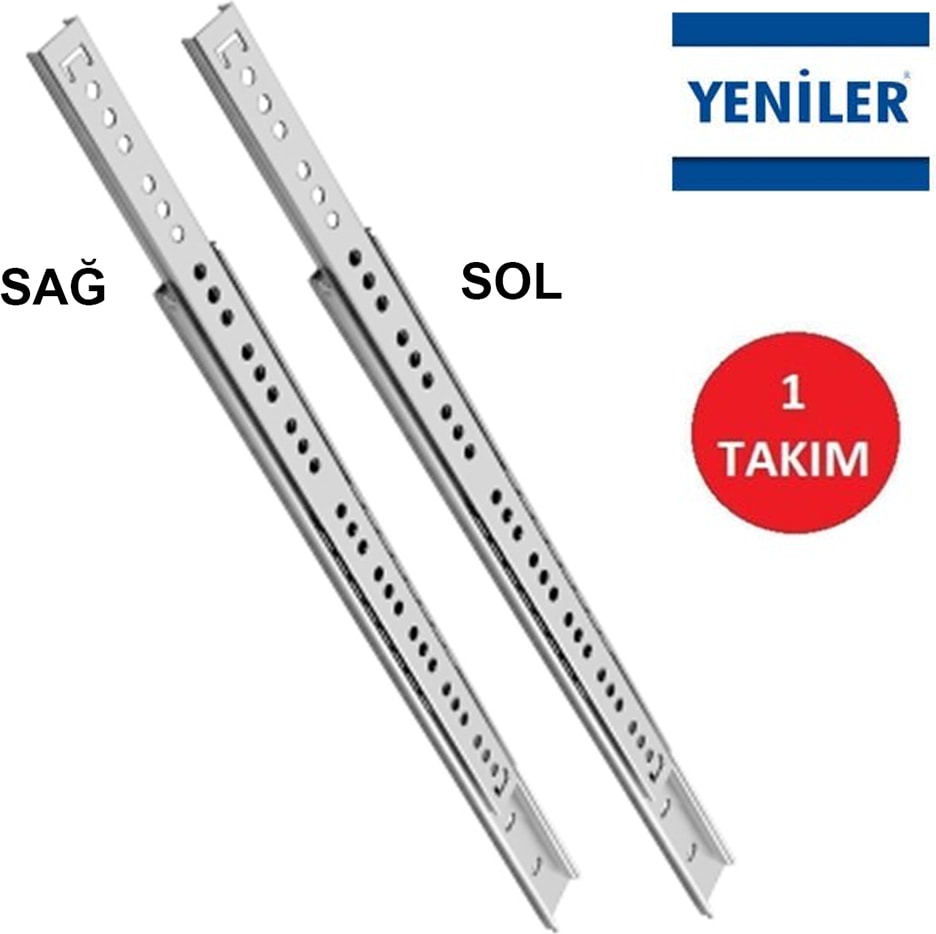27 mm * 45 cm Tek Açılım Ince Bilyalı Çekmece Rayı