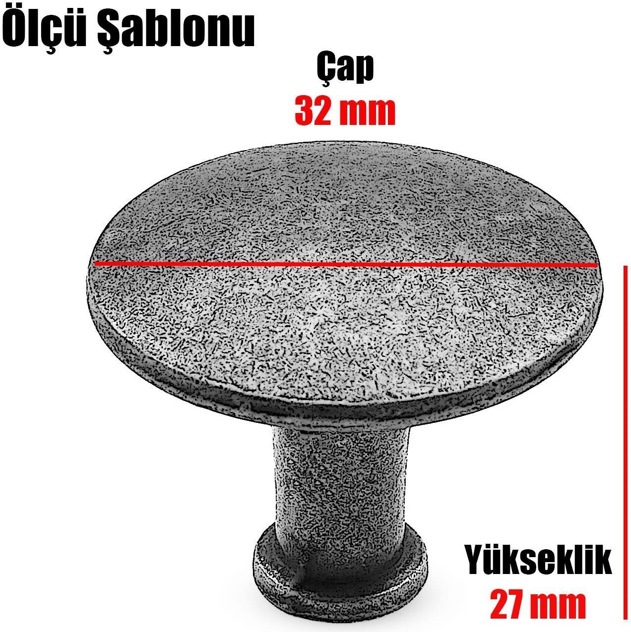 Big Düğme Çekmece Dolap Kapak Kulpu Kulbu Antik Sarı Metal Kulp