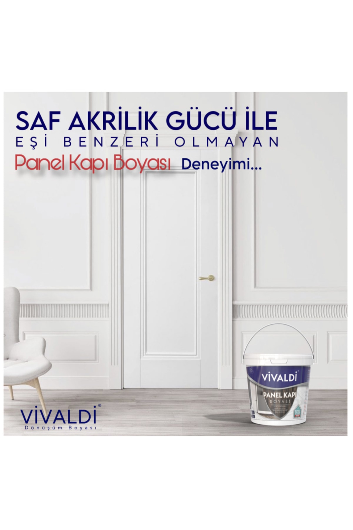 Su Bazlı Kokusuz Parlak Akrilik Panel Kapı Boyası