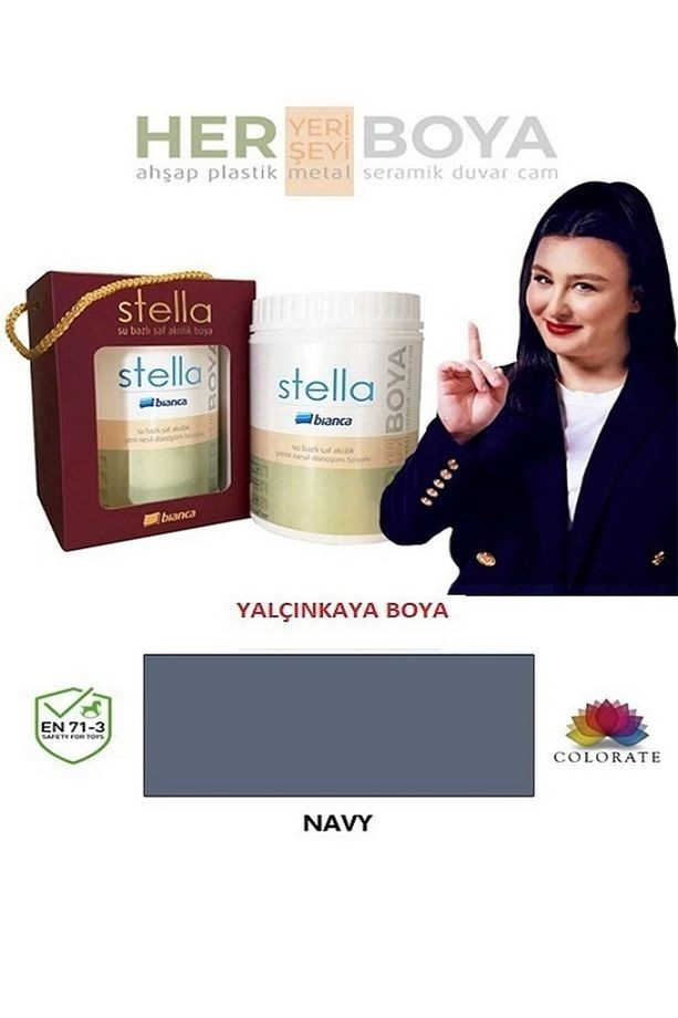 Stella Su Bazlı Saf Akrilik Boya-2020 Navy 1 Lt