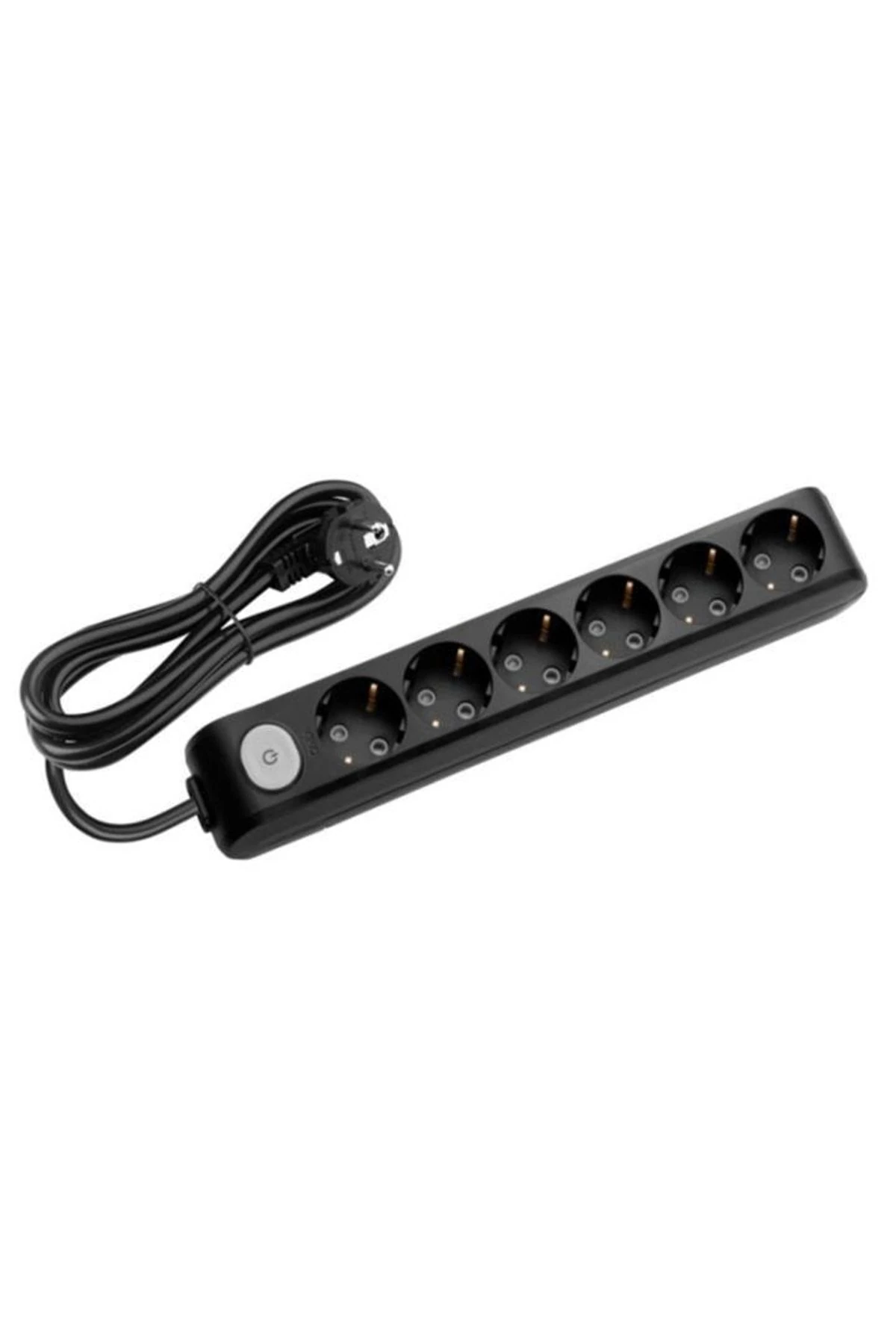 Multi-let Altılı 6lı 1 Metre Topraklı Anahtarlı Grup Priz Siyah