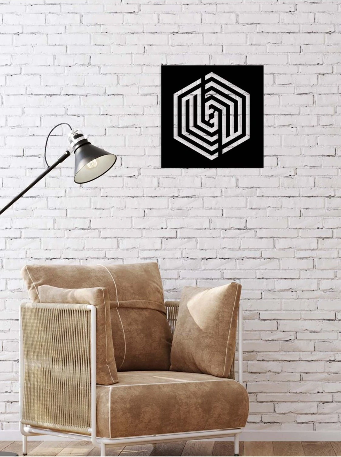 -Allah Islami Metal Tablo - Islami Ev Dekorasyonu - Dini Duvar Tabloları - 50 X 50 - Cm - Sıyah-Islm-136