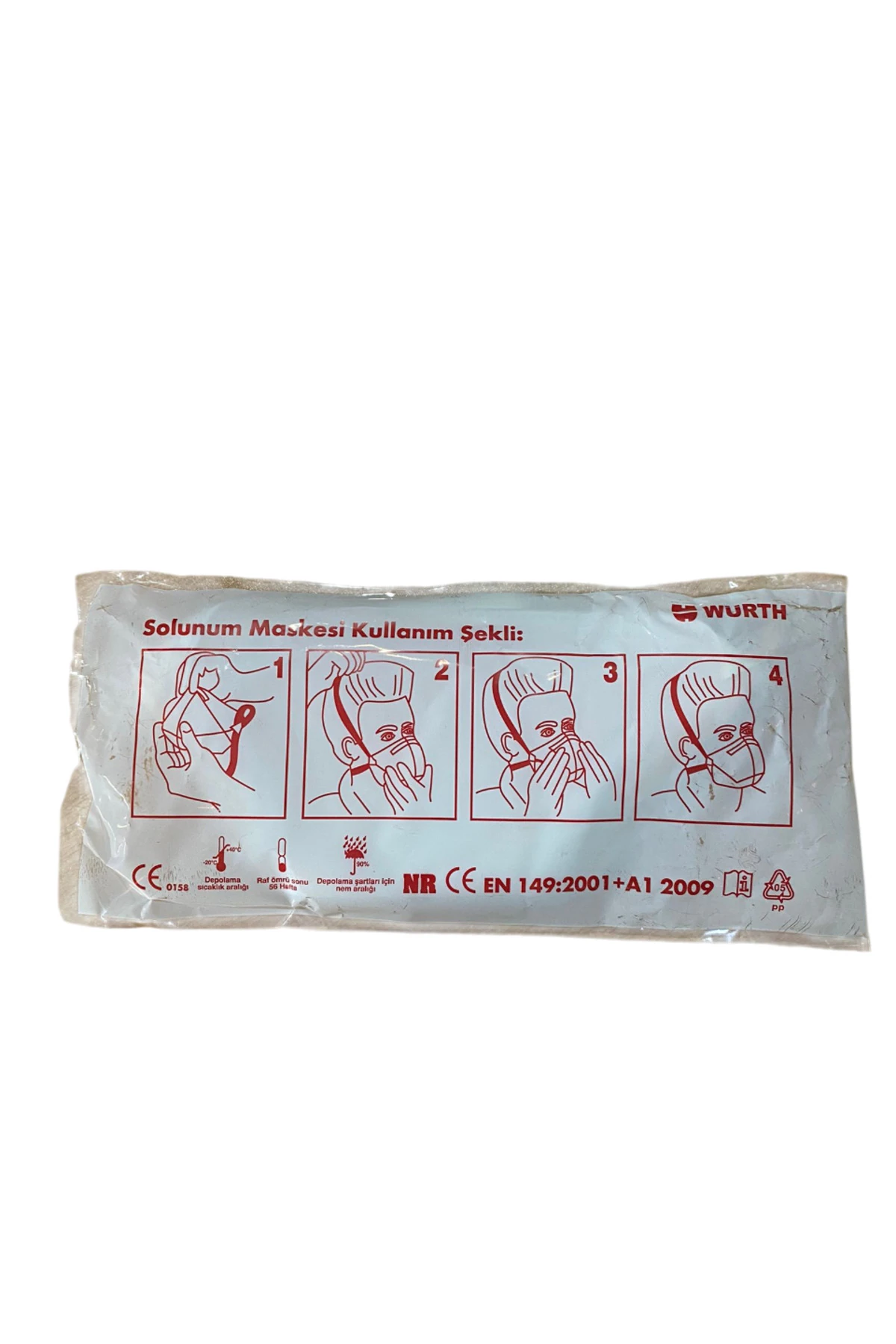 P1 Katlanabilir Solunum Toz Maskesi Çift Katlı Ventilsiz 10 Adet